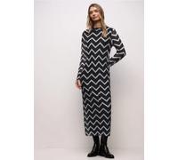 Street One Femme Robe plissée en maille in Noir, in size: 34