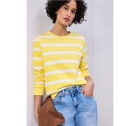 Street One Femme Sweat-shirt à rayures in Jaune, in size: 40
