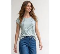 Street One Femme T-shirt au look dévoré in Vert, in size: 34