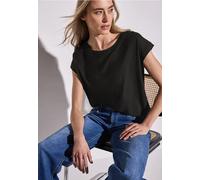 Street One Femme T-shirt avec bande décorative in Noir, in size: 36