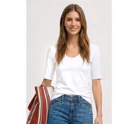 Street One Femme T-shirt avec col en V in Blanc, in size: 44