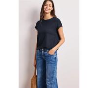 Street One Femme T-shirt col bateau avec bande décorative in Bleu, in size: 40