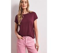 Street One Femme T-shirt col bateau avec bande décorative in Rouge, in size: 46