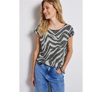 Street One Femme T-shirt dévoré à motifs in Vert, in size: 36