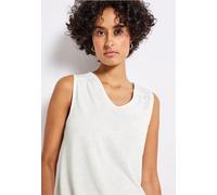 Street One Femme Top col V avec dentelle in Blanc, in size: 46