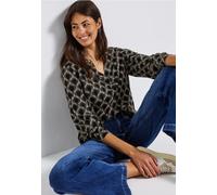 Street One Femme Tunique imprimée Split Neck in Beige, in size: 36