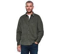 Street One Men Chemise à Manches Longues en Velours côtelé, Couleur Unie, Vert Mousse Clair, Taille L