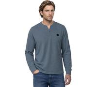 Street One Men Chemise Henley à Manches Longues, Aspect chiné, Bleu Vintage, Taille XXL