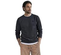 Street One Men Sweat-Shirt à col Rond, Couleur Unie, Bleu foncé, Taille L