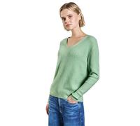 STREET ONE Pull Douillet à col en V pour Femme, Milky Green Mel., 36
