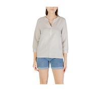 Street One - Sol Splitneck Blouse - Femme - Blouses et Chemises - Beige - Taille: 40 FR