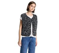 Street One Studio 3227550 Gilet en Peluche avec Motif léopard, Gris Industriel, 36 Femme