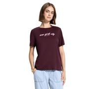 Street One Studio 3227705 T-Shirt avec Inscription, Dark Plum Red, 42 Femmes