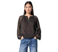 Street One Studio 3412083 Chemisier léopard en Mousseline avec Fermeture éclair, Marron Auburn foncé, 38 Femmes