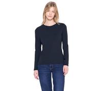 Street One Studio Damen Basic Langarmshirt T-Shirt Basique à Manches Longues, Bleu foncé, 40 Femmes