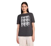 Street One Studio F323594 T-Shirt délavé avec imprimé, Gris poudré, 46 Femmes