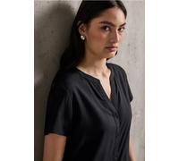 Street One Studio Femme Blouse à manches courtes en couleur unie in Noir, in size: 38
