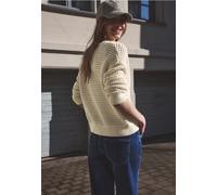 Street One Studio Femme Cardigan avec col rond et fermeture éclair in Beige, in size: 42