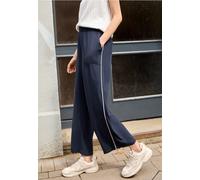 Street One Studio Femme Culotte à jambes larges avec piping in Bleu, in size: 42