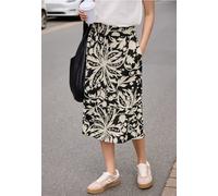Street One Studio Femme Jupe midi avec volants et imprimé in Noir, in size: 44