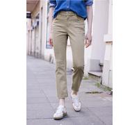 Street One Studio Femme Pantalon slim taille haute coupe évasée in Beige, in size: 44