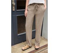 Street One Studio Femme Pantalon Straight Leg avec structure Crinkle in Beige, in size: 34