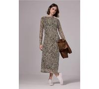 Street One Studio Femme Robe en maille avec imprimé léopard in Marron, in size: 42
