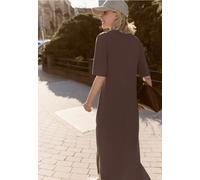 Street One Studio Femme Robe midi avec col rond et détail de boutons in Marron, in size: 38