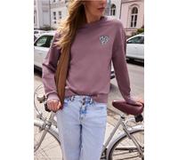 Street One Studio Femme Sweat-shirt cosy avec cœur léopard in Rose, in size: 46