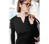 Street One Studio Femme T-shirt à structure côtelée in Noir, in size: 44