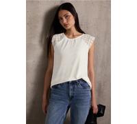 Street One Studio Femme Top look lin avec dentelle in Blanc, in size: 46