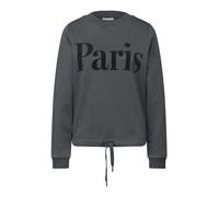 STREET ONE Sweat-shirt gris foncé / noir, Taille XS