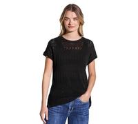 Street One A323157 T-Shirt Ajour, Noir, 38 Femmes
