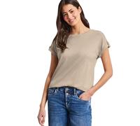 Street One T-Shirt avec Boutons en Coton Beige 36