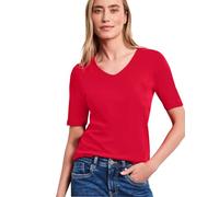 Street One T-Shirt Basique avec col en V de Couleur Unie Rouge Salsa 42