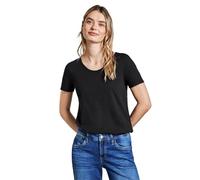 Street One A322897 T-Shirt Basique de Couleur Unie, Noir, 38 Femmes