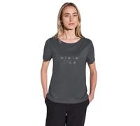 Street One T-Shirt Basique pour Femme avec Inscription, Gris Obscure, 40