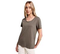 Street One A322897 T-Shirt Basique de Couleur Unie, Beige foncé Tumbled, 38 Femmes