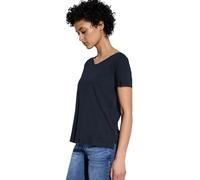 Street One T-Shirt Basique pour Femme de Couleur Unie, Bleu foncé, 36