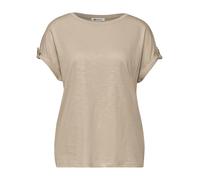 Street One T-Shirt avec Boutons en Coton Beige 38