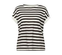STREET ONE T-shirt brun foncé / blanc, Taille XS