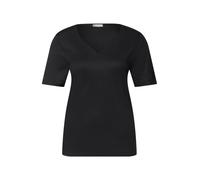 STREET ONE 3227205 T-Shirt avec décolleté en cœur, Noir, 42 Femmes