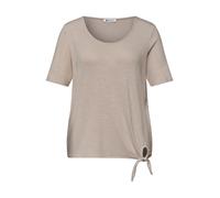 Street One Femme T-shirt à manches courtes avec détail de nœuds in Beige, in size: 40