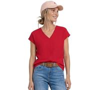 Street One T-Shirt texturé avec Bande adhésive Rouge Salsa 36