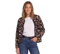Street One Veste Teddy avec col rond et imprimé noir 44
