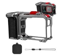 Street Photography Handle for Insta360 Ace Pro2/Pro Xplorer,Camera Grip Holder Set, 4in1 Metal Protective Case Frame Housing Rabbit Cage, Anti-Drop Grip Holder Compatible (Dark Grey)