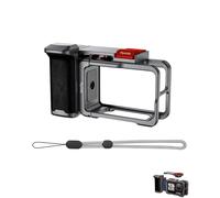 Street Photography Xplorer Grip Kit pour DJI Action 5 Pro/4/3, cage d'appareil photo avec griffe froide et bouton d'obturation, poignée avec interface à vis 1/4 pour vlogging et prise de vue de voyage
