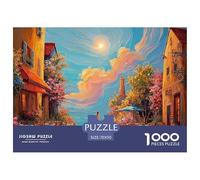 Street Scene in The French Town 1000 Pcs Carton Premium Coffret De Puzzles Country Scenery Stimulant Et Éducatif Jeu Familial Puzzles pour Adultes Et Enfants 70x50cm/1000pcs