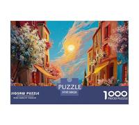 Street Scene in The French Town 1000 Pièces Carton Premium Coffret De Puzzles Country Scenery Stimulant Et Éducatif Défi Unique Puzzles As Birthday Gifts 38x26cm/1000pcs