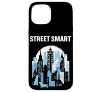Street Smart Urban Cityscape avec des Chiens Coque pour iPhone 15